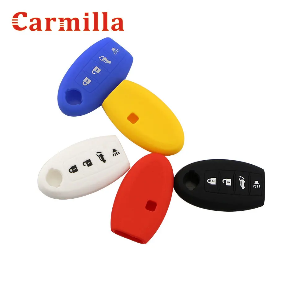 

Carmilla Silicone 4 Buttons Remote Car Key Case Cover Key Fob Keyless Cover Case for Nissan Maxima Altima X-trail Qashqai Teana