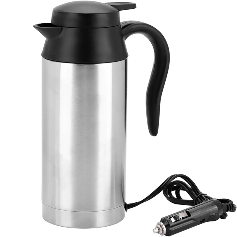 

750ML 12V/24V Car Electric Pot Stainless Steel Heating Water Cup Kettle Coffee Mug Vehicular Kettle Vehicle Heating Cup