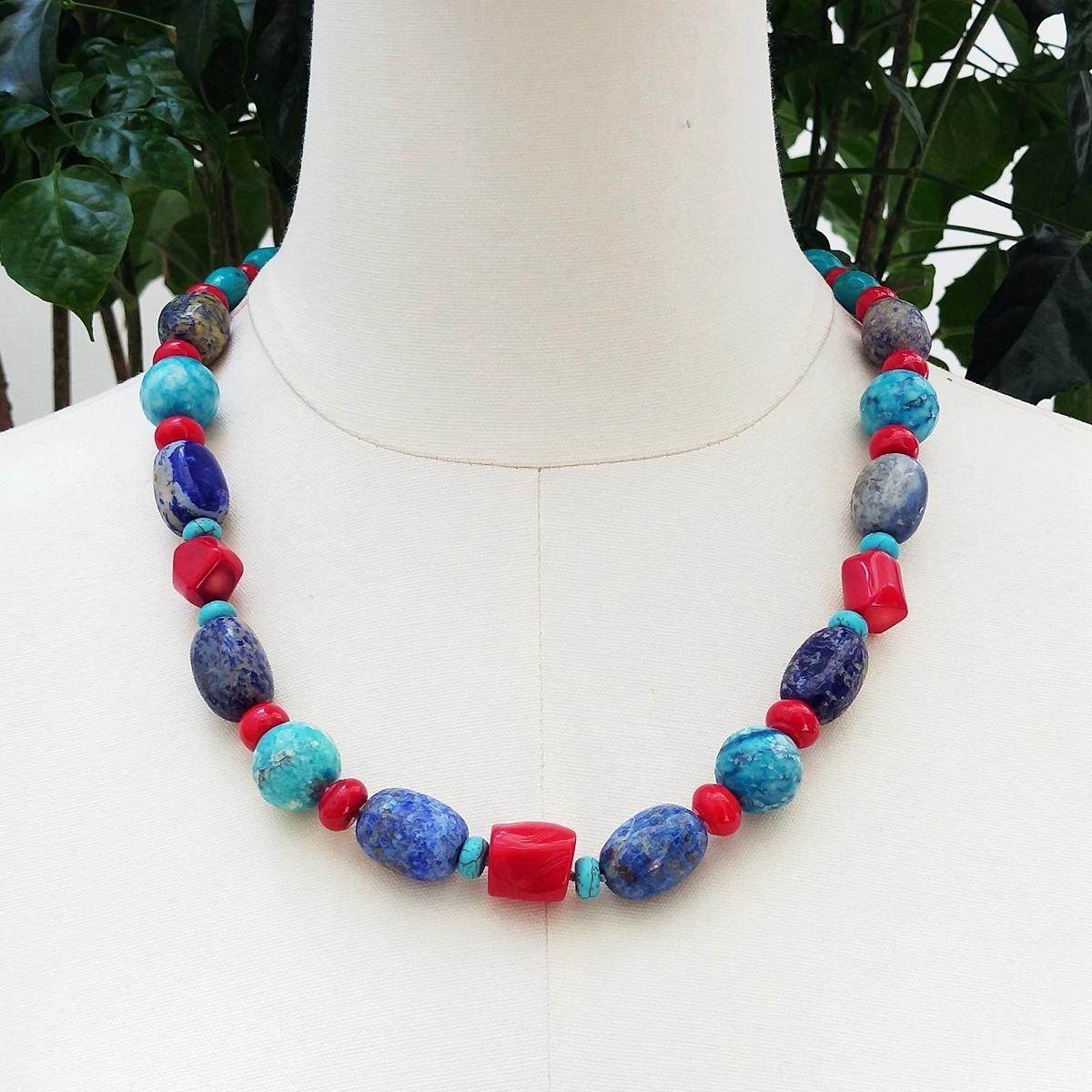 

Lii Ji Настоящий камень Синий Лазурит фотоколье ожерелье чокер ожерелье 60 см женские ювелирные изделия в наличии распродажа