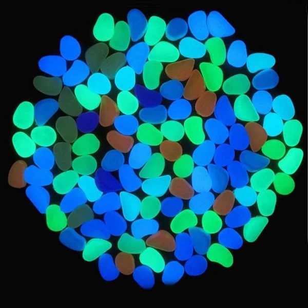 

100/300pcs Luminous Stone Pebbles in the Dark for Garden Sidewalk Aquarium Gardening Plant Fish Tank Landscaping Decoration