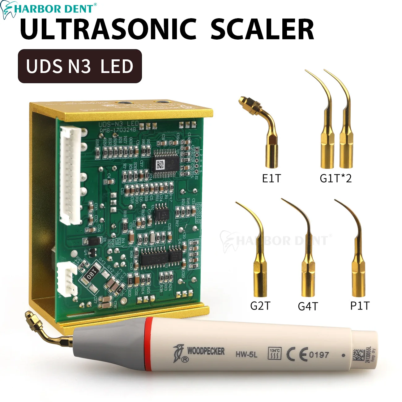 Стоматологический ультразвуковой скалер Woodpecker со светодиодным наконечником HW-5L
