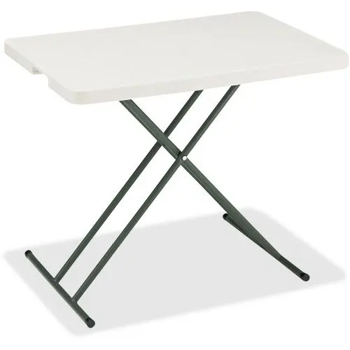 

IndestrucTable TOO 1200 Series Adjustable Personal Folding Table Rectangle Top - 20" Table Top Length x 30" Table Top Width - Pl