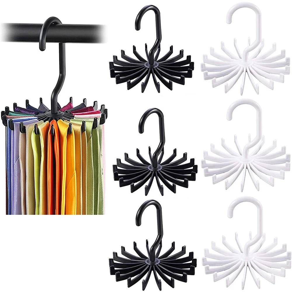 

Rotatable Scarf Hook Belt Hangers Hanger Rotate Closet Rack 360° Holder Storage Tie Rotating Space Holder Organization Saver