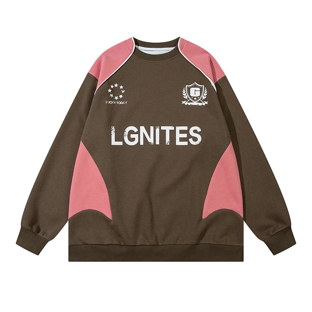 

Streetwear Retro Color Match Letter Stranger Things Sweatshirts Unisex Pullover Y2k Baggy Casual Hoodies Ropa Hombre Sudaderas