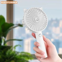 portable handheld fan usb charge mini electric fan outdoor travel 3 speed wind power handheld fan with base desktop office