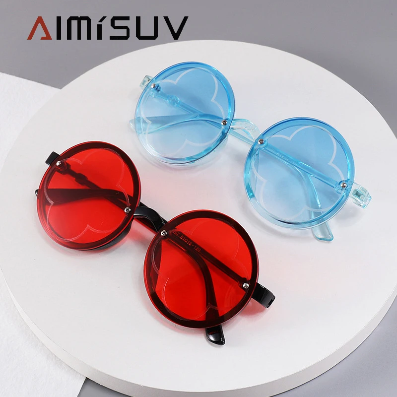 

AIMISUV Детские индивидуальные классические солнцезащитные очки для улицы для мальчиков и девочек цветные защитные глаза детские солнцезащит...
