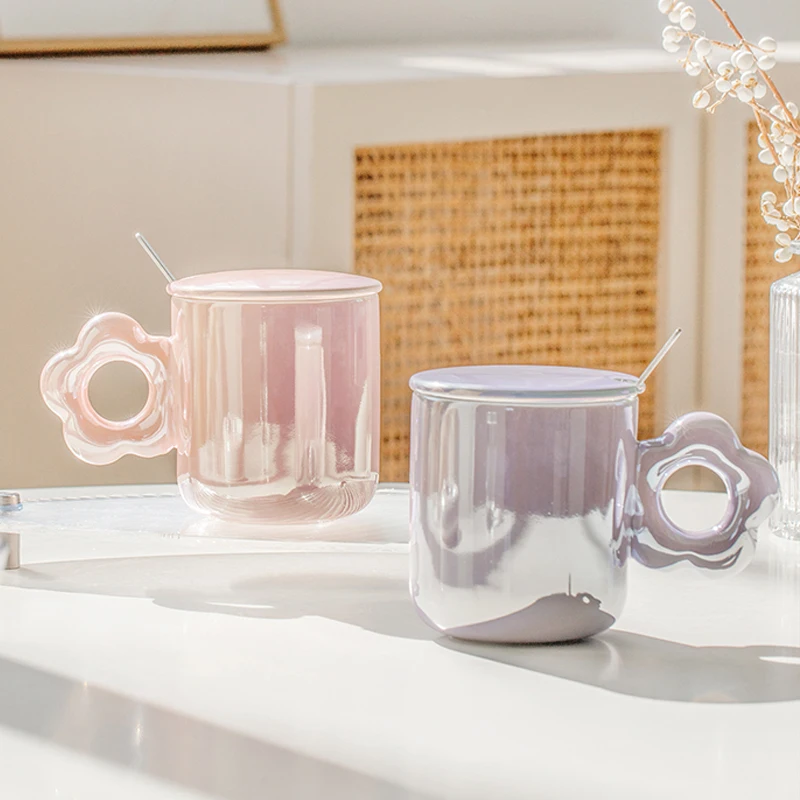 

Nordic 350ML Ceramic Mug with Lid Cute Cup Creative Coffee Cup Drinking Water Supplies Home Living Room Decoration Accessories