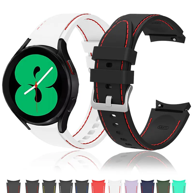 Ремешок силиконовый для Samsung Watch 4 сменный Браслет без зазоров Galaxy Band Classic 46 мм 42 40 44