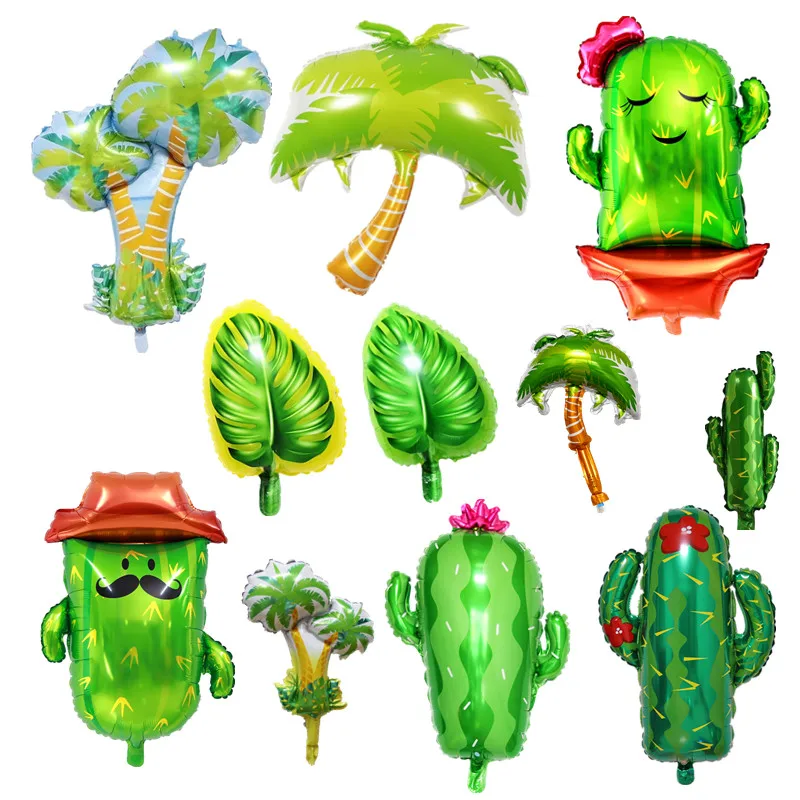 

Tropical Plant Coconut Tree Cactus Aluminum Foil Balloon Earth Day Green Theme Decoration Supplies Children Birthday Party Gifts