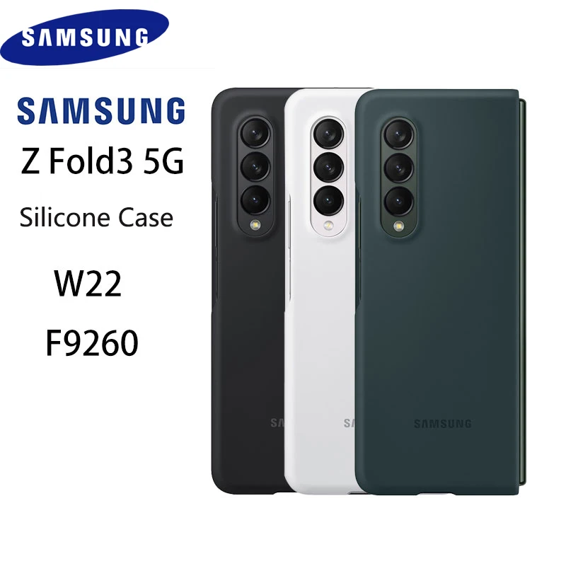 

Original Samsung Z Fold3 5G W22 Silicone Cover Case Ultra Thin All-inclusive Shockproof Shell For Galaxy Z Fold 3 5G With Box