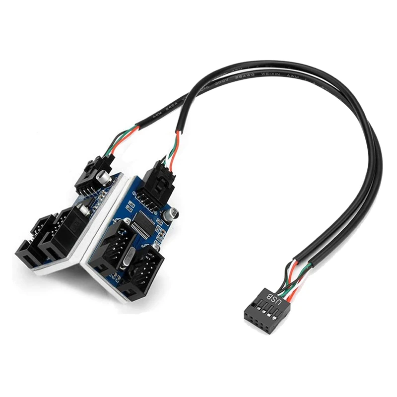 

9-контактный разъем для материнской платы USB 3. 0 9-контактный удлинитель с 1 на 4 разветвитель адаптер преобразователь 30 см 9-контактный внутре...