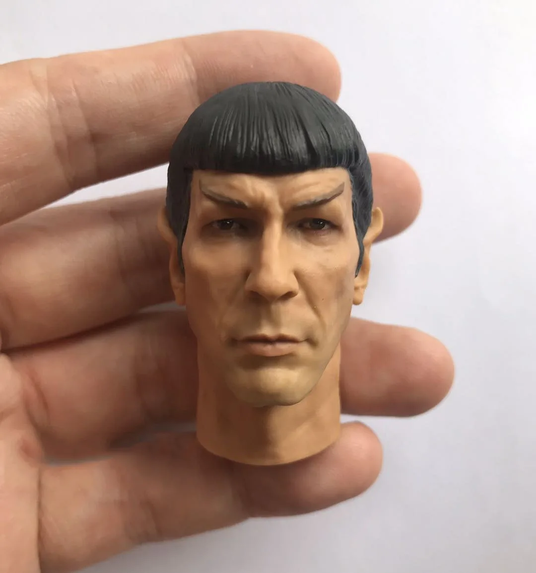 

1/6 Male Soldier Star Trek TOS Spock Head Carving Sculpture Model Accessories High Quality Fit 12 Inch Action Figures