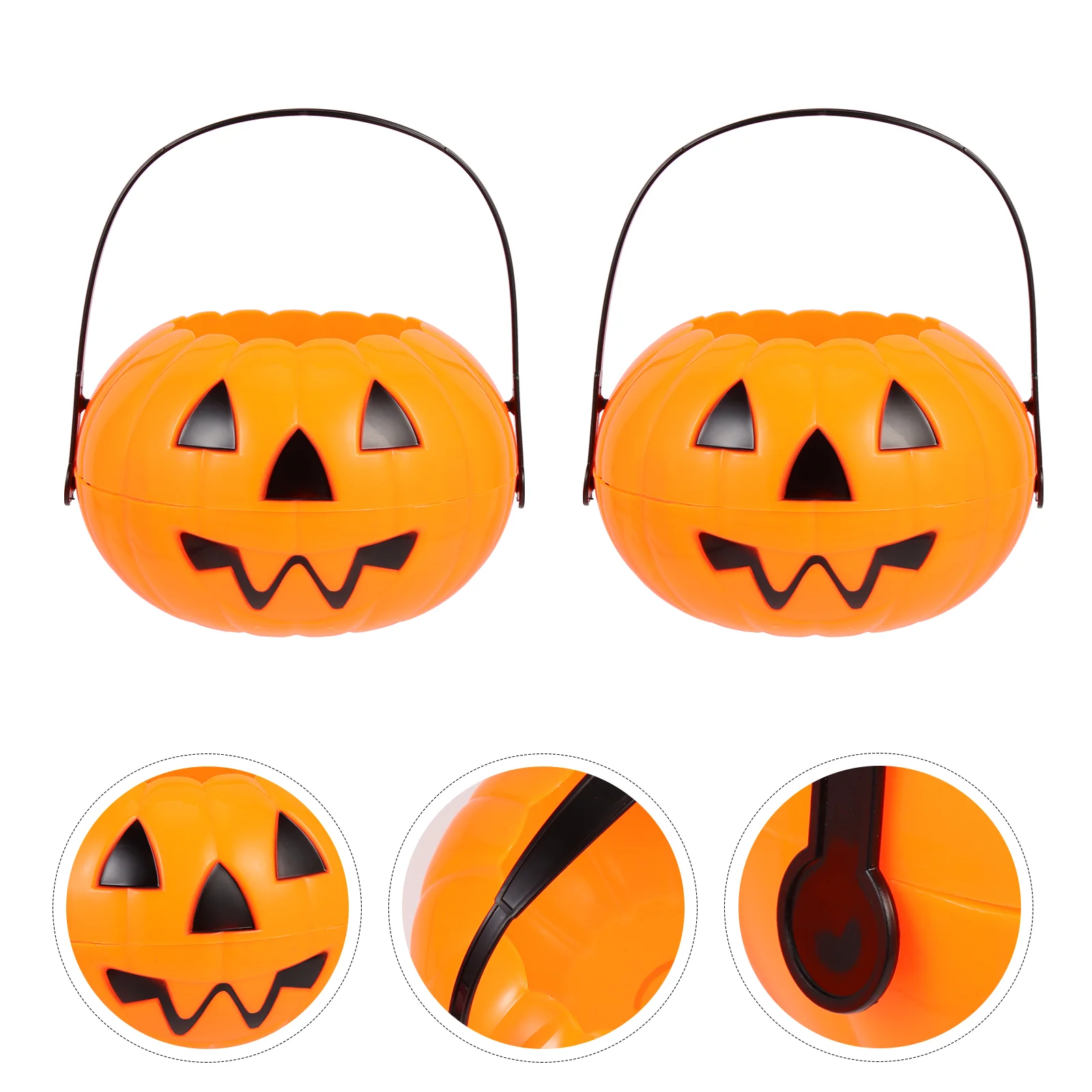 

Candy Pumpkin Bucket Buckets Treat Trick Or Holder Party Container Mini Kids Basket Pail Cauldron Supplies Favors