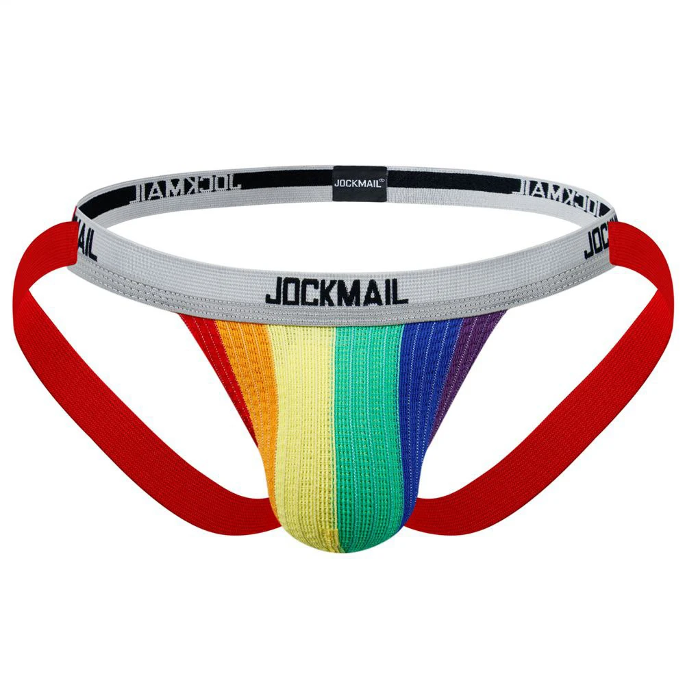 

HaleyChan 1 Pack Rainbow Mens Lingerie Mens Thongs and G Strings Mens String Pouch G String Panties Jockstrap Men Gay Underwear