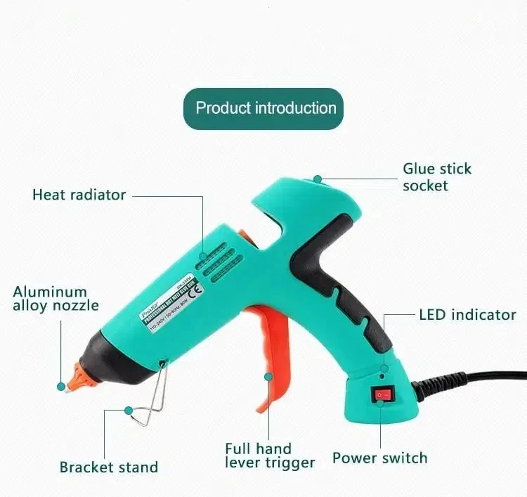 Pro'skit GK-390H клеевой пистолет для термоплава 80 Вт стекла силиконовая полоска