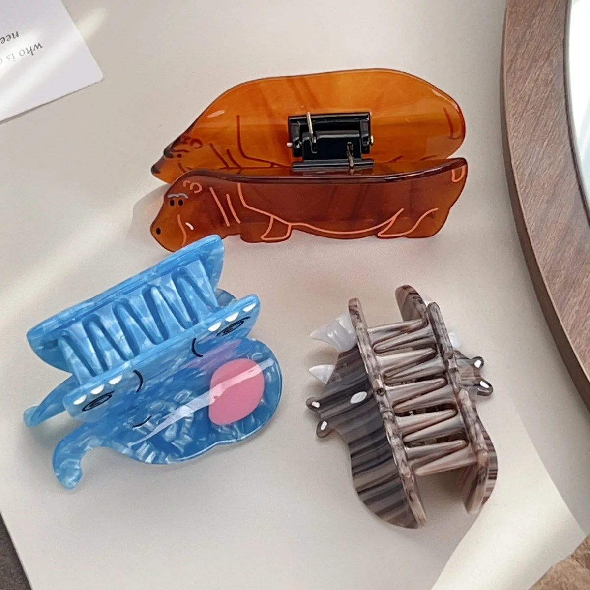 Регулируемые Заколки Для Волос 2024 Мультяшный Стиль Жирафа Лесная Форма