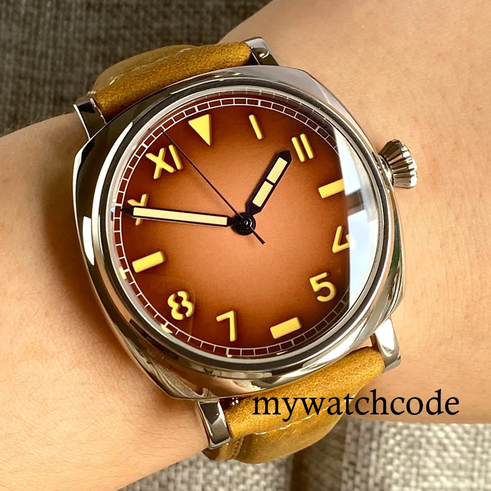 

Tandorio California Dial Polished 42mm NH35A/PT5000 Square Automatic Men's Watch 200M Waterpoof Sapphire Crystal Leather Strap