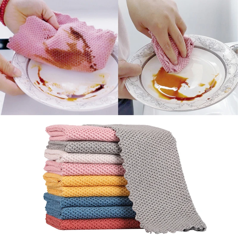 

4pcs Dish Cloth Rags Duster Cloth Cleaning Cloth Clean Towel Housework Table Random Color Cleaning Rags Kichen Accessories