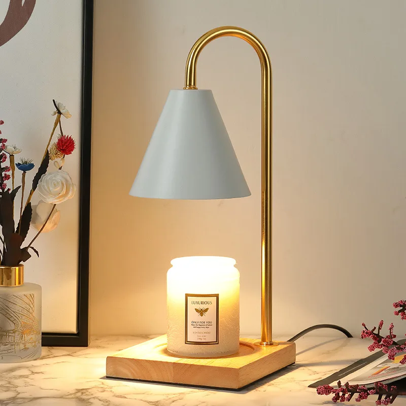 

LED Aromatherapy Melting Wax Night Light Bedroom Bedside Wooden Atmosphere Lamp for Living Room Decoration Romantic Table Lamp