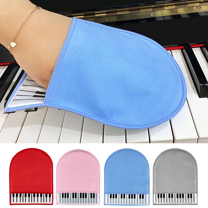 

Microfiber Piano Cleaning Gloves Plush Polishing Cloth Universal Musical Instrument Cleaning Gloves Easy to Clean