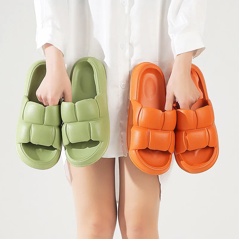

Women Thick Platform Bathroom Home Slippers Soft Sole Slides EVA Indoor Slides Sandals 2022 Men Non-slip Shoes Zapatos De Mujer