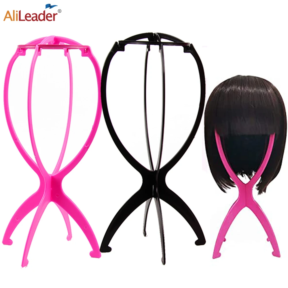 

Portable Folding Wig Holder Plastic Support For Wigs Good Quality Wig Display Kit Hat Stand Hair Drying Stand Tools