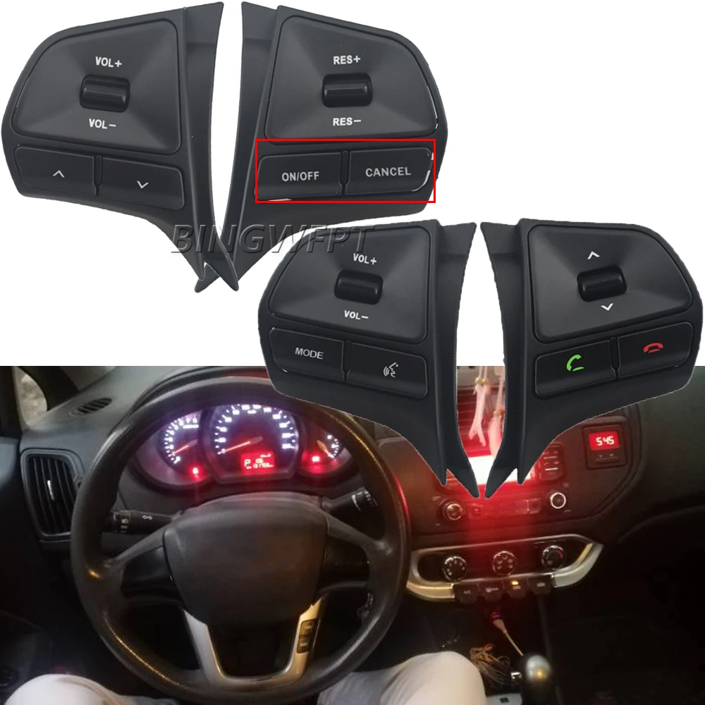 

Multifunctional Steering Wheel Control Button Audio Phone Volume Switch For BT Car Accessories For KIA K2 Rio 2011-2014