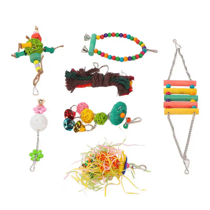 

Parrots Toy Set Hanging Bird Toys Colorful for Parakeets for Lovebirds