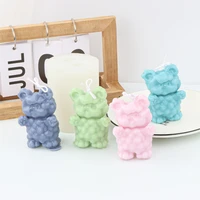 new design reusable animal foam bear silicone candle mold handmade soap resin plaster model wax making tools home decoration