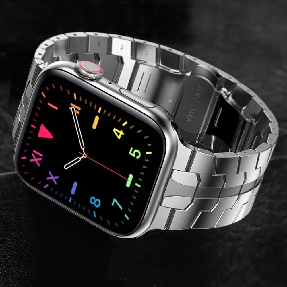 

Ремешок из нержавеющей стали для Apple Watch 7 45 мм 41, металлический браслет 44 мм 42 мм, Wirstband 40 38 мм, браслет для iWatch 6 SE5 4 3, аксессуары