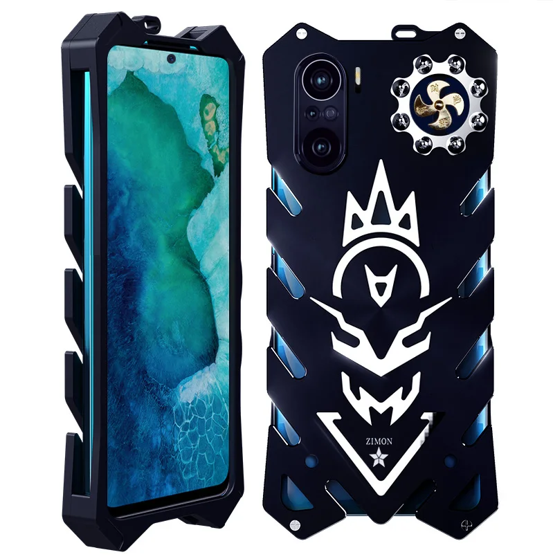 Original Zimon Aluminum Metal Body Cover Fundas For Xiaomi Redmi K40 Pro Case Coque Back Cover Shockproof Phone Protective Shell