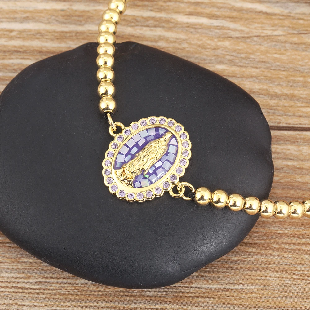 AIBEF натуральные ракушки дизайн овальной формы Девы Марии медные бусины 6 цветов