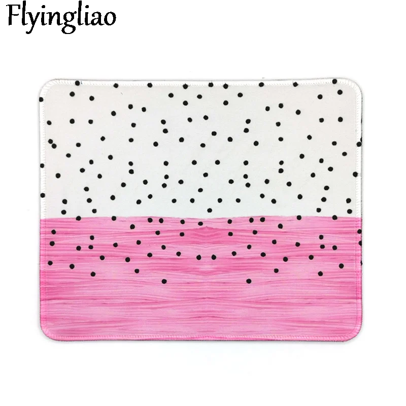 Коврик для мыши офисной клавиатуры противоскользящий розово-белый