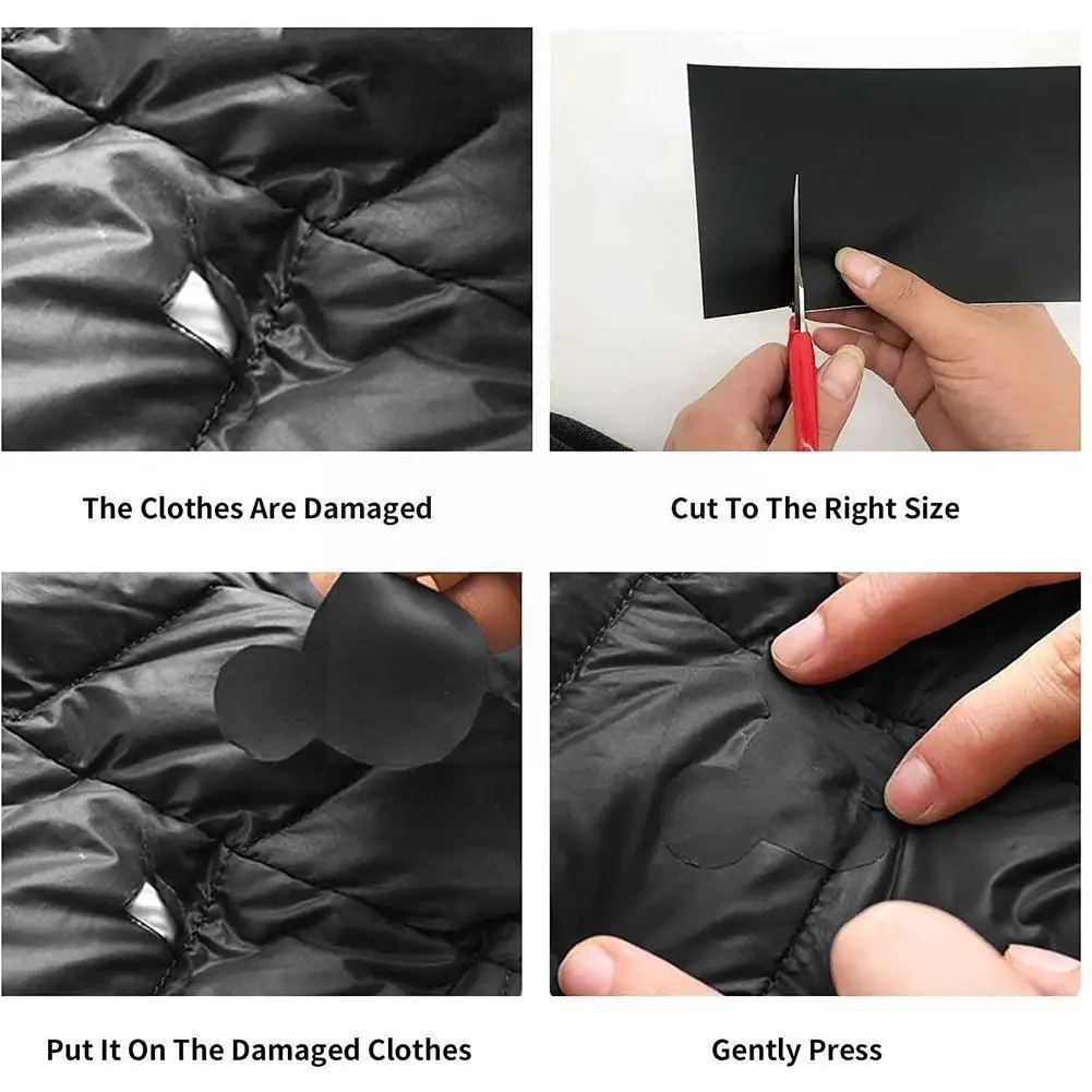 

2pcs Black Waterproof Self Adhesive Nylon Sticker Clothing Tent Tape Patches Patch Diy Umbrella Outdoor Repair Q4o0