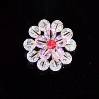 copper inlaid zircon fashion flower brooch creative elegant atmosphere flower clothing pin coat coat high end accessories women