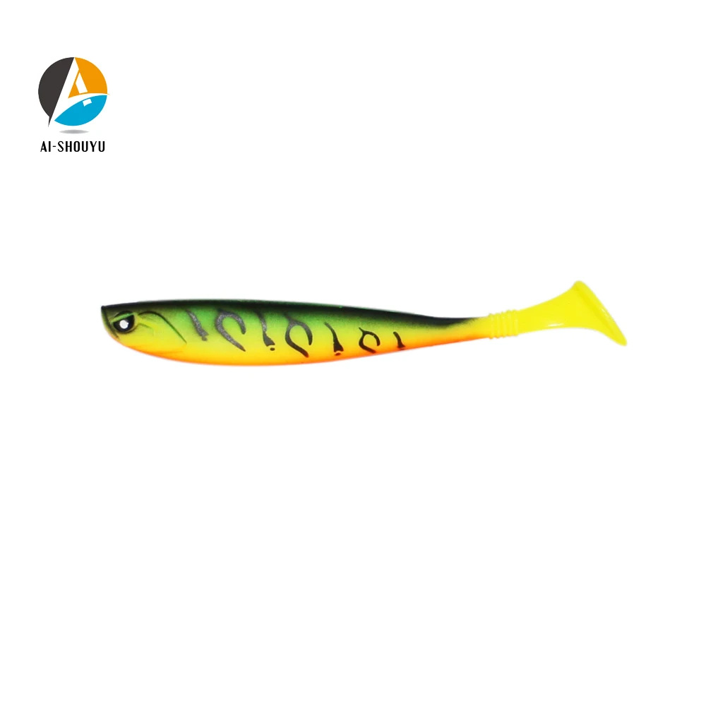 AI-SHOUYU 3 шт. Мягкая рыболовная приманка 120 мм 10 г 3D глаза T Tail Swimbait Япония Shad Worm