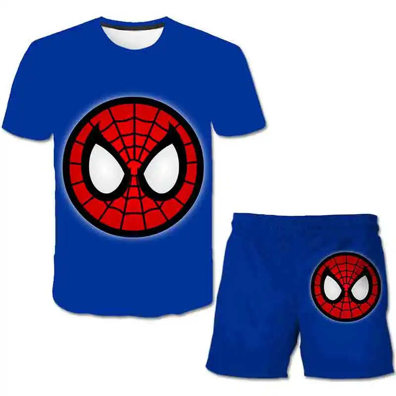 

2022 Summer Baby Boys T-shirts Set Kids Cartoon Mαrvel- Spidermαn 3D Print Short Sleeve T Shirt Fashion Tops+Shorts Clothes Suit