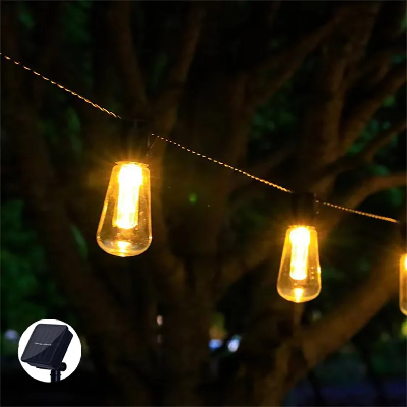 

Гирлянда с лампочками S14 на солнечной батарее, свадебные украшения для дома, освещение для создания атмосферы, Рождественский шар, садовая г...