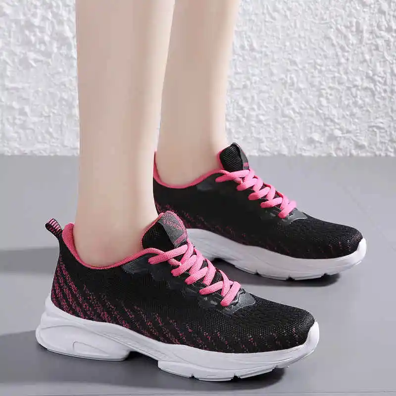

Knitting Women Sport Sneakers Dama Running Tennis Non Leather Casual Sports Shoes Shiny Sneakers Women Sneakers Trendy Tennis