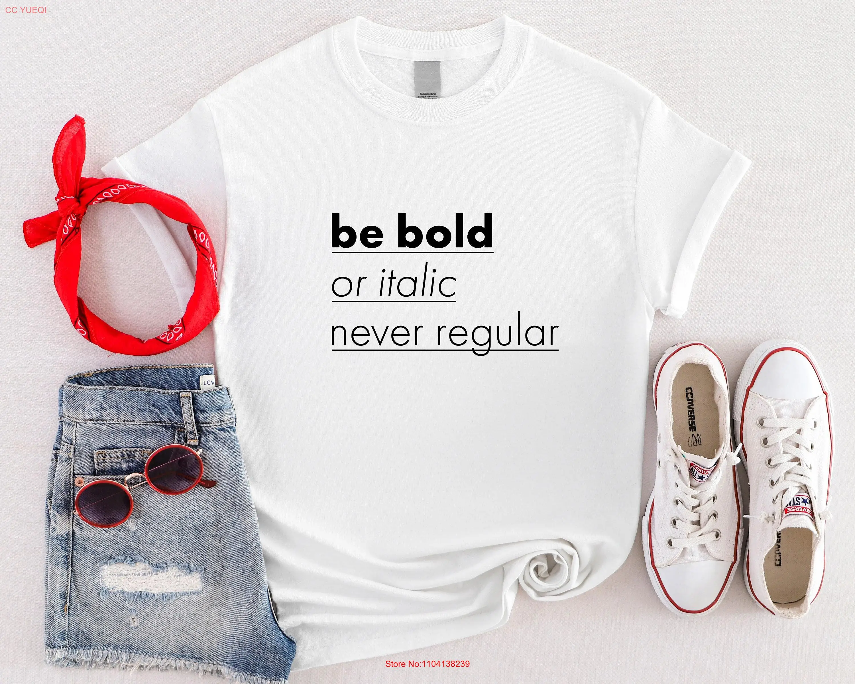 Обычная футболка Be Bold Or Italic Never Motivational Inspirational Positive Thinking для ее него с длинными или