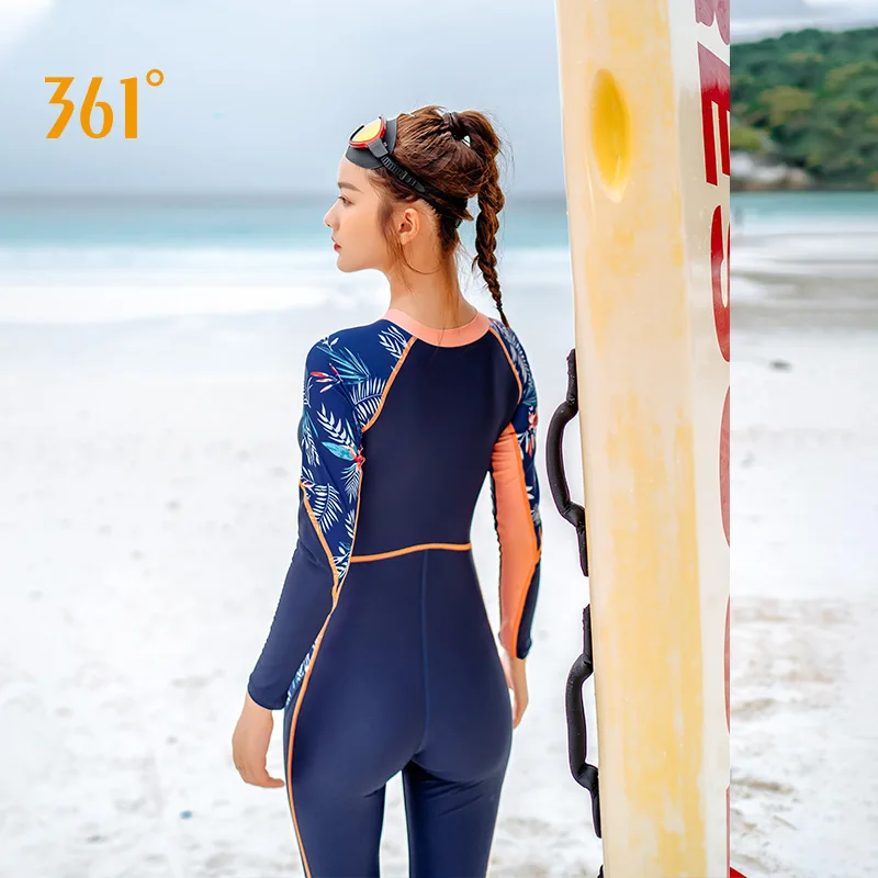 Women Full Body Professional Water Sports Swimsuit Plus Size Long Sleeve Surfing Swim BodySuit Rash Guard Bathing Beach Clothes