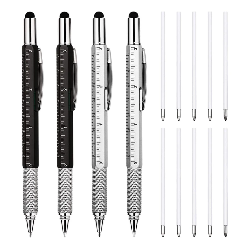 

8 Pcs 6-In-1 Multitool Ballpoint Pens Gift Tool Pen Personalized Pen With Ruler Tool Gadget Pen Gift For Men A