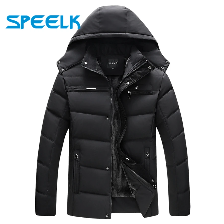 2022 Hooded Down Jacket Men Winter Thick Cotton Jackets Male Autumn Causal Parkas Outwear Windbreaker Large Fur Collar Coat