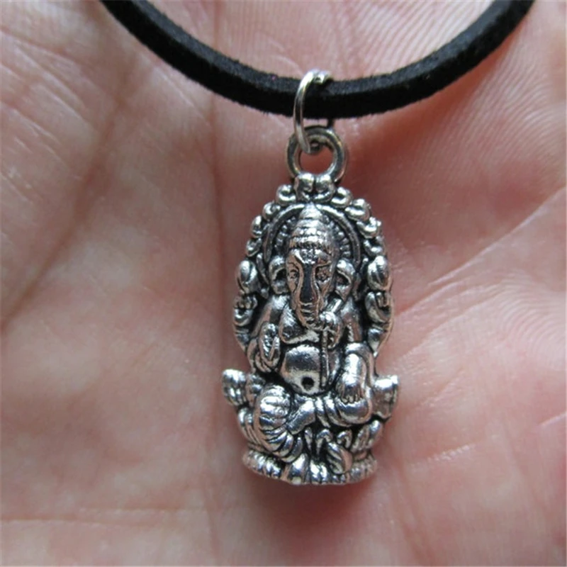 GANESH 18" Necklace, Charm on Black Suede Cord, Spiritual Meditative Girl Jewelry, Buddhism, Elephant Head Hindu Necklace
GANESH 18" Necklace, Charm on Black Suede Cord, Spiritual Meditative Girl Jewelry, Buddhism, Elephant Head Hindu Necklace