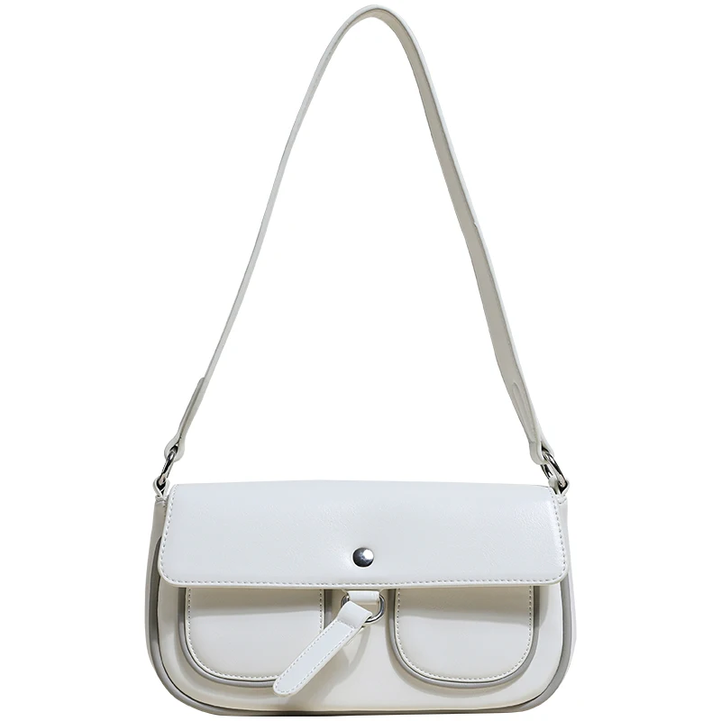 

2022 new double pocket underarm bag women messenger shoulder bag
