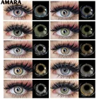 Цветные контактные линзы AMARA ed для глаз, натуральные контакты глаз с цветными контактными линзами, красота, 2 шт., цветные контактные линзы ed на год