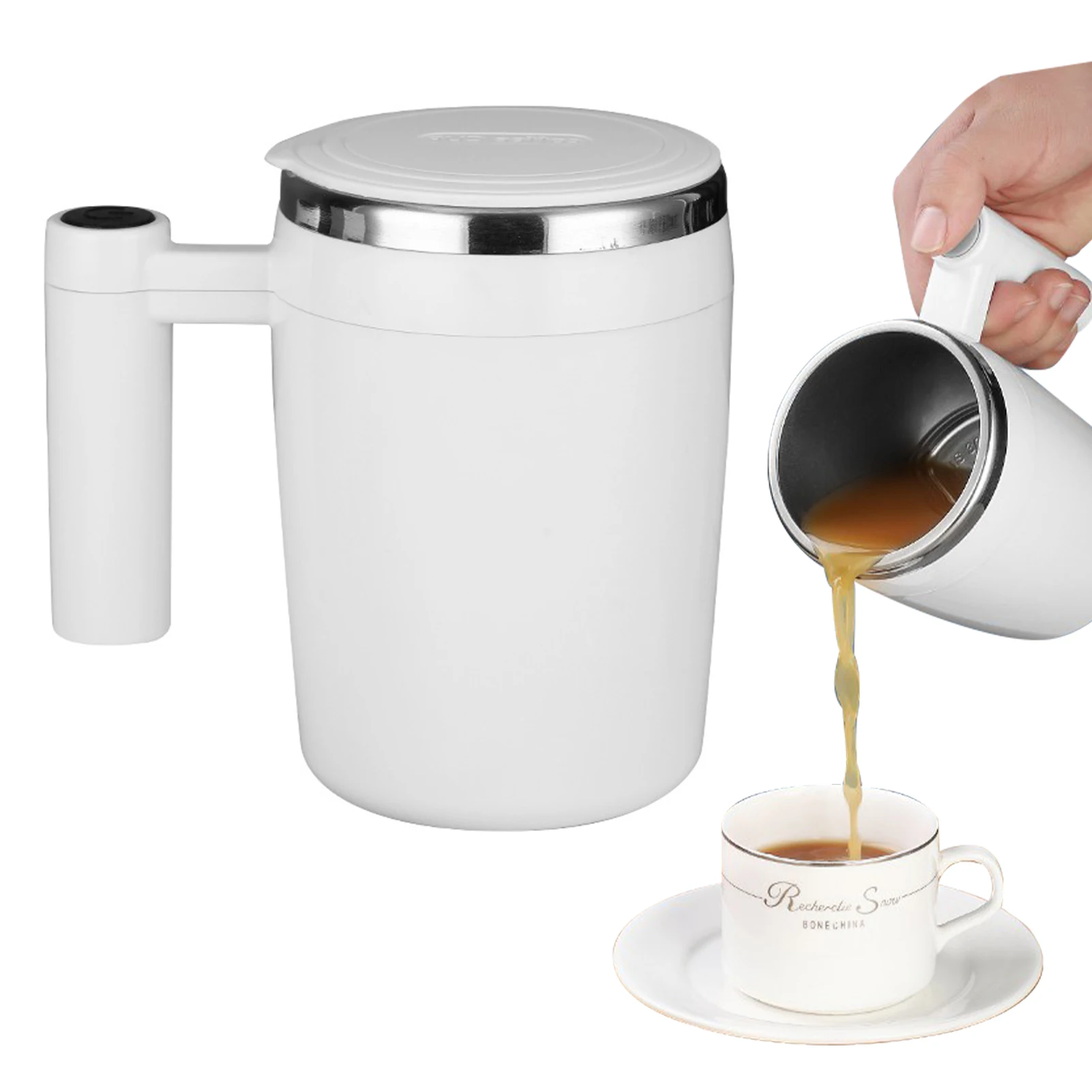 

Self Stirring Mug Automatic Stirring Cup 380ML Self Mixing Stainless Steel Cup For Coffee Tea Hot Chocolate Milk Quick Charge