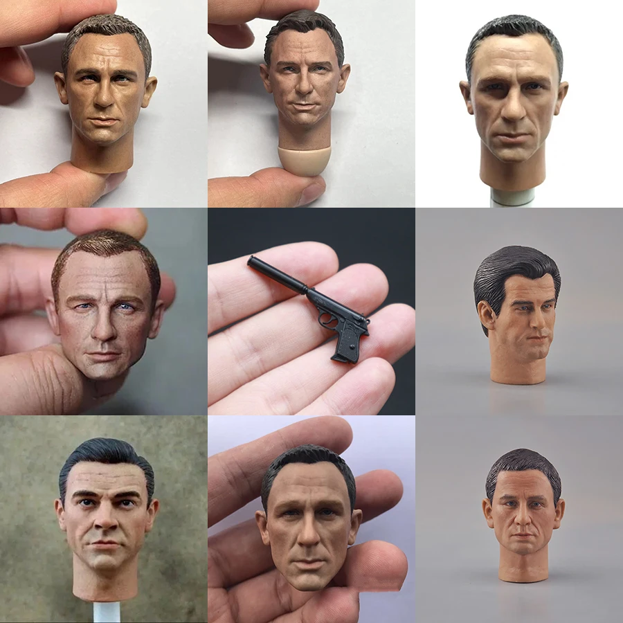 Масштаб 1/6 007 экшн-фигурка агента Мужская голова модель для резьбы подходит 12
