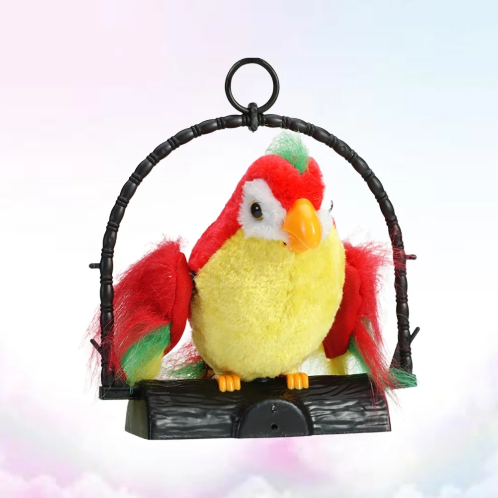 

Speaking Parrot Record Repeats Electronic Talking Bird Stuffed Plush Waving Interactive Educational for Kids Birthday Gift (