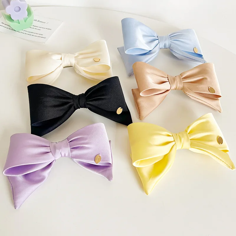 

Заколка для волос с атласным бантом женская, 12,5 см